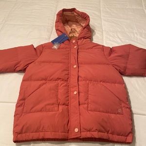 NEW- Girls Dark Peach Outside, Light Peach Inside Liner. Coat, Size 12Y